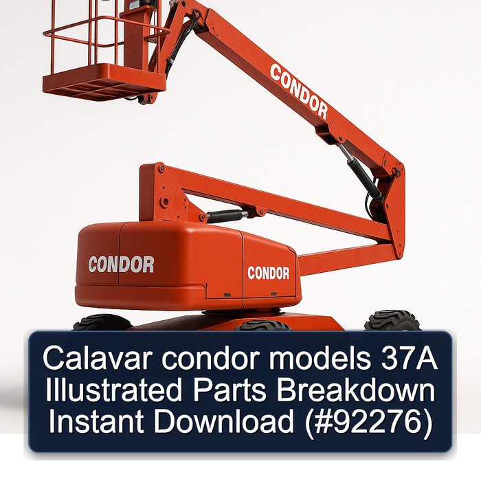 Calavar condor models 37A Illustrated Parts Breakdown Instant Download (#92276)