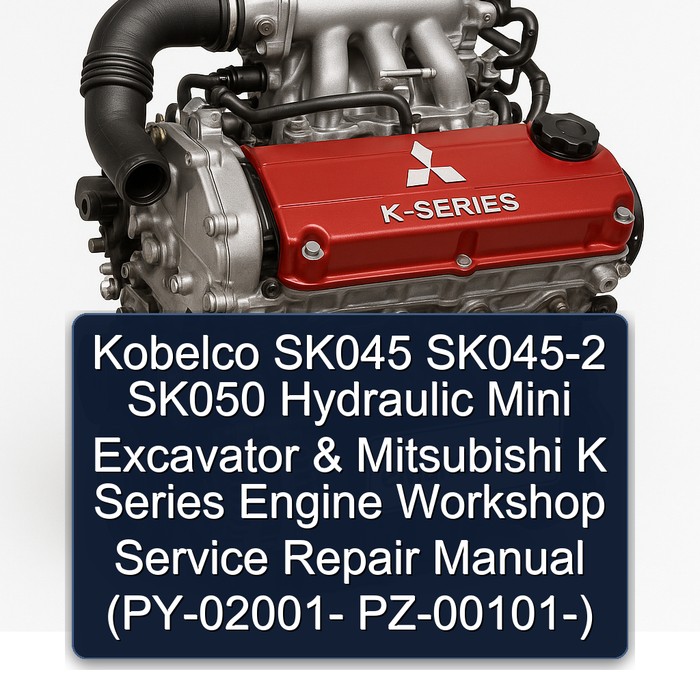 Kobelco SK045 SK045-2 SK050 Hydraulic Mini Excavator & Mitsubishi K Series Engine Workshop Service Repair Manual (PY-02001- PZ-00101-)