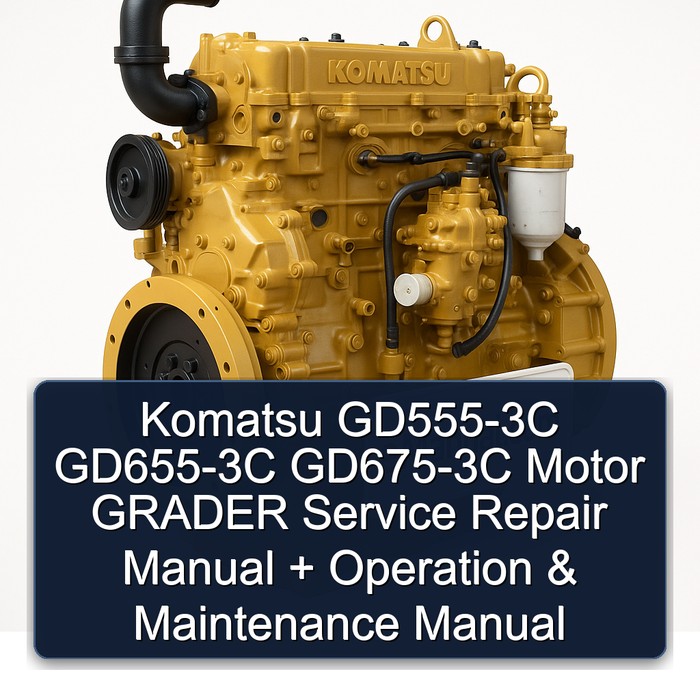 Manual de Servicio y Reparación + Operación y Mantenimiento para Motoniveladoras Komatsu GD555-3C, GD655-3C y GD675-3C