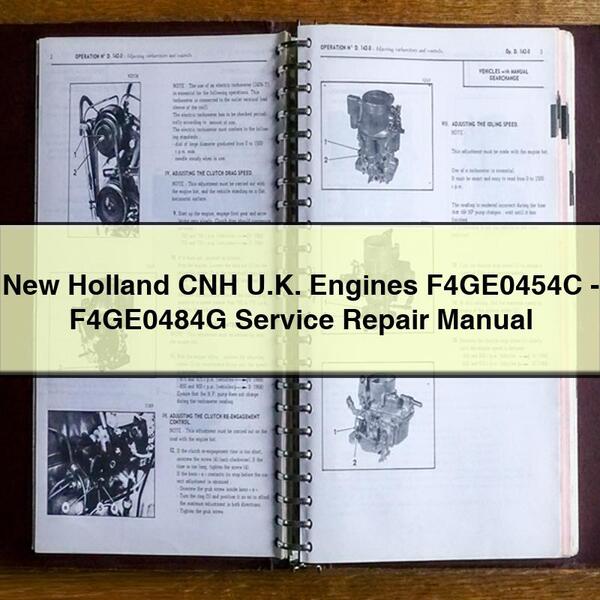 New Holland CNH U.K. Motoren F4GE0454C-F4GE0484G Servicehandbuch