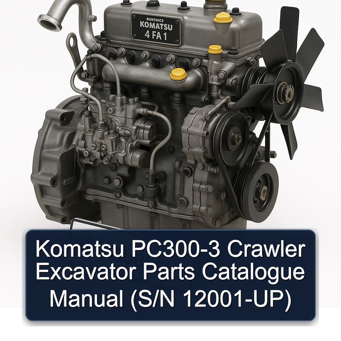 Komatsu PC300-3 Crawler Excavator Parts Catalogue Manual (S/N 12001-UP)