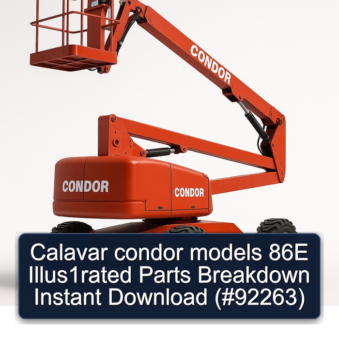 Calavar condor models 86E Illus1rated Parts Breakdown Instant Download (#92263)