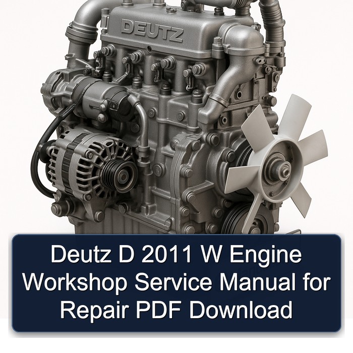 Deutz D 2011 W Engine Workshop Service Manual for Repair PDF Download