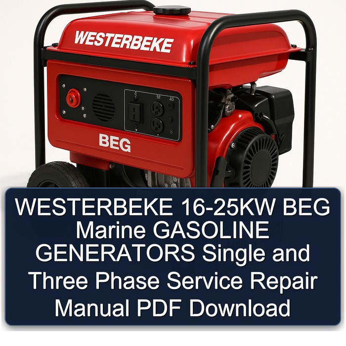 WESTERBEKE 16-25KW BEG Marine GASOLINE GENERATORS Single and Three Phase Service Repair Manual PDF Download