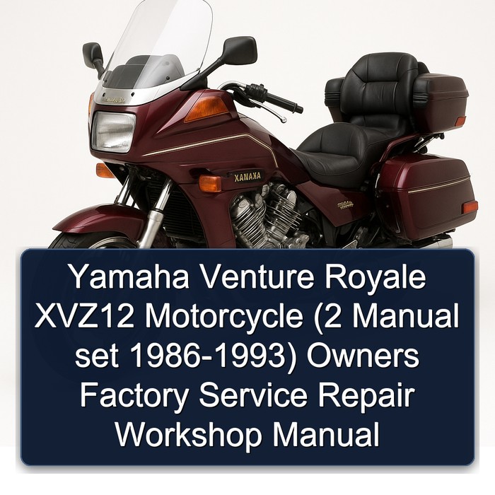 Yamaha Venture Royale XVZ12 Motorcycle (2 Manual set 1986-1993) Owners Factory Service Repair Workshop Manual