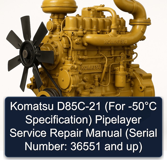 Komatsu D85C-21 (For -50°C Specification) Pipelayer Manual de servicio y reparación (Serial Number: 36551 and up)