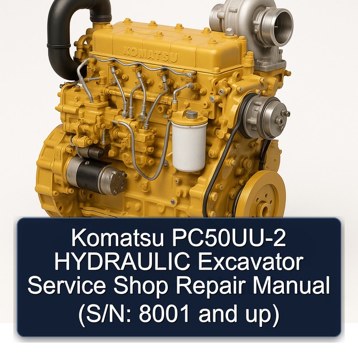 Komatsu PC50UU-2 HYDRAULIC Excavator Service Shop Repair Manual (S/N: 8001 and up)
